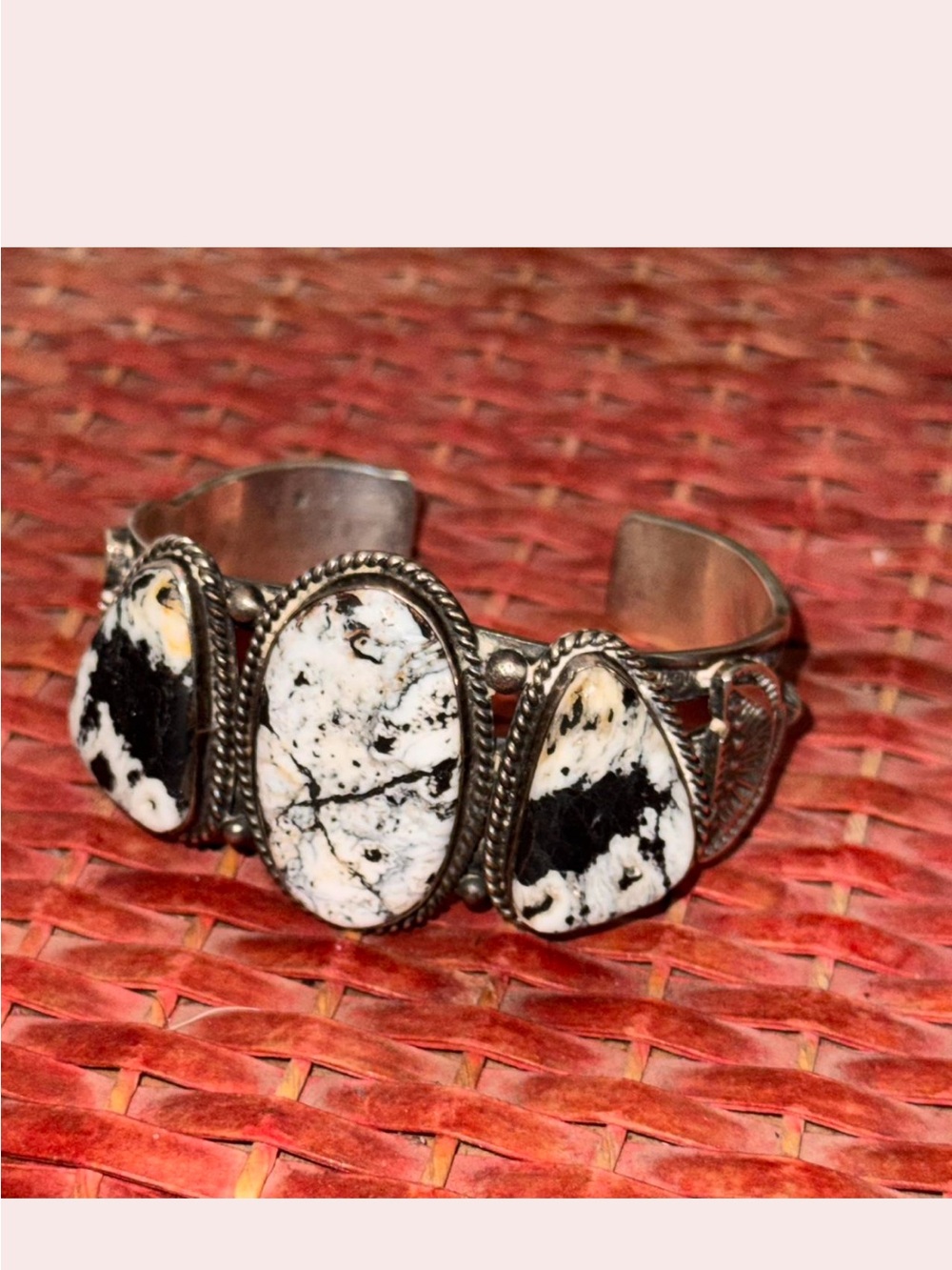 Vintage RARE white buffalo Cuff Bracelet